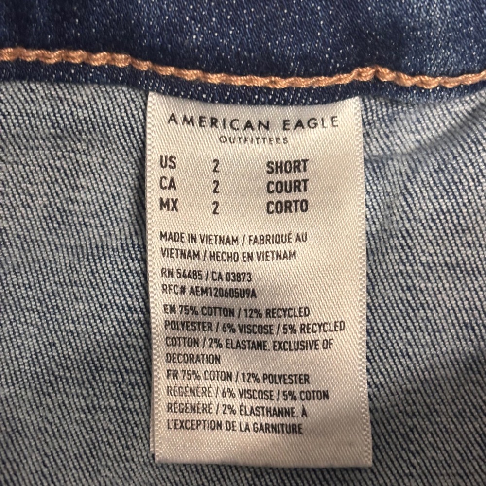 American Eagle Super High-Rise Flare Jeans Medium Wash Utility Patch Pocket 2S - Picture 8 of 10